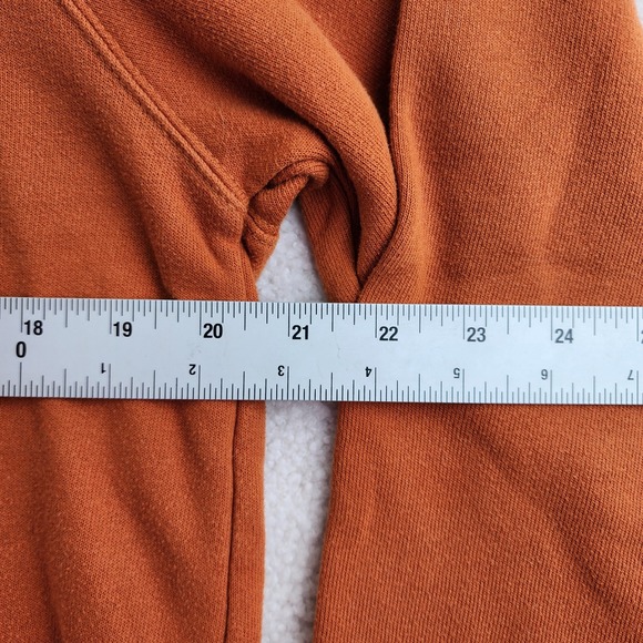 Starbucks Embossed Logo Sweatshirt Mens XL Burnt Orange Fleece Raglan - Picture 5 of 8